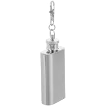 ULTECHNOVO Ounces Stainless Steel Hip Flask with Flat Lid Leakproof Pocket Flask Keychain for Men and Women Rustproof Portable Liquor Bottle for Hiking Traveling Camping