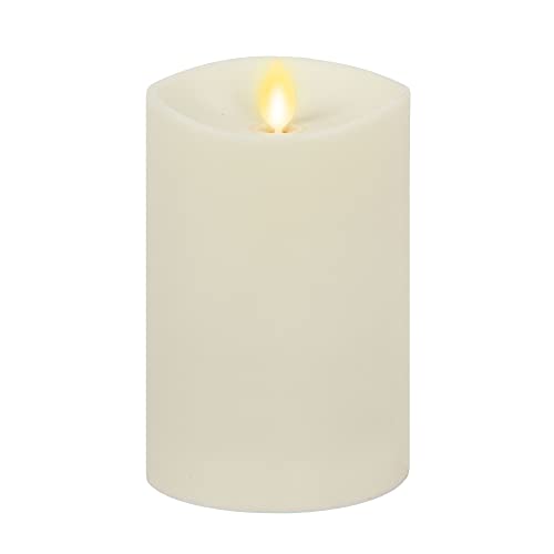Luminara Realistic Artificial Moving Flame Outdoor Pillar Candle - Moving Flame LED Battery Operated Lights for Outside Christmas, Thanksgiving - Remote Ready - Remote Sold Separately - 3.25" x 6.5" by Luminara - Used condition - Image 2