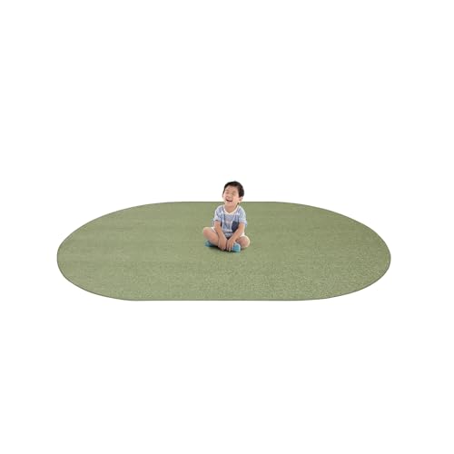 Tapete Joy Carpets Endurance Color Sólido Verde Salvia Oval 6x9 miniatura 4