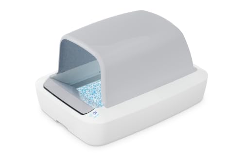 PetSafe ScoopFree Bac à litière autonettoyant avec couvercle Crystal Pro pour chat – Contrôle avancé des odeurs - Jusqu'à 30 jours de nettoyage mains libres - Compteur de santé
