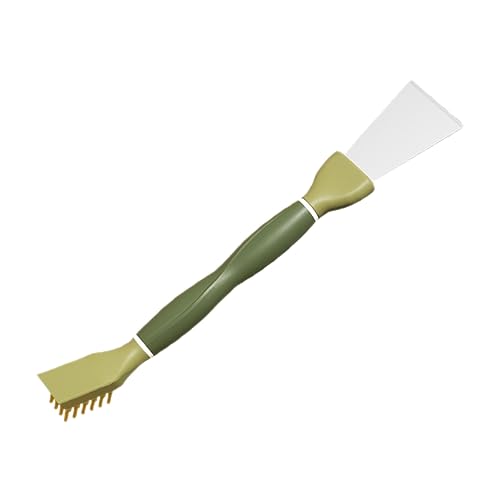 BESTYASH de Cocina con Cepillo Multifuncional Herramienta de Limpieza Doble para Estufas de Gas y Baños para Manchas Difíciles y Grietas Color Verde