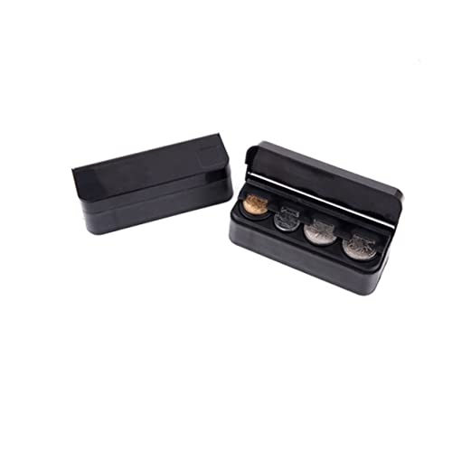 Contenedor para monedas para auto 2pcs negro plástico miniatura 4