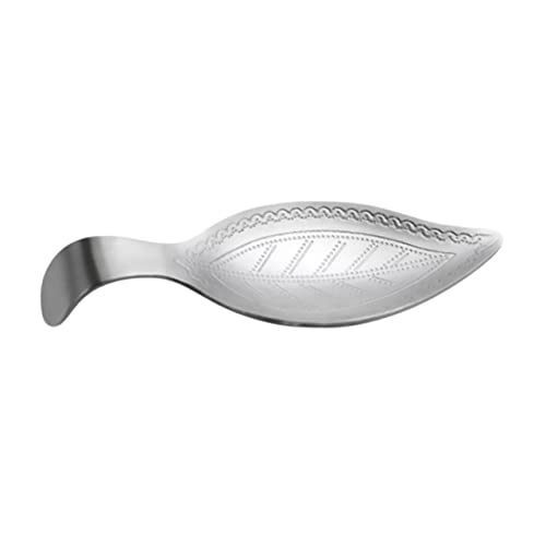 LALADEFIEE Cuchara de Té Inoxidable 304 Pala de Té Redonda Cuchara Forma de Hoja Diseño Ergonómico Uso Casa y Oficina