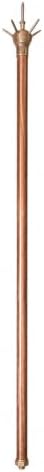 Pure Copper Lightning Arrester with 5 Spikes | 45° Protection Coverage from Top Point | Heavy-Duty Lightning Protection Rod for Home, Building, Factory, Warehouse & Rooftop Installation