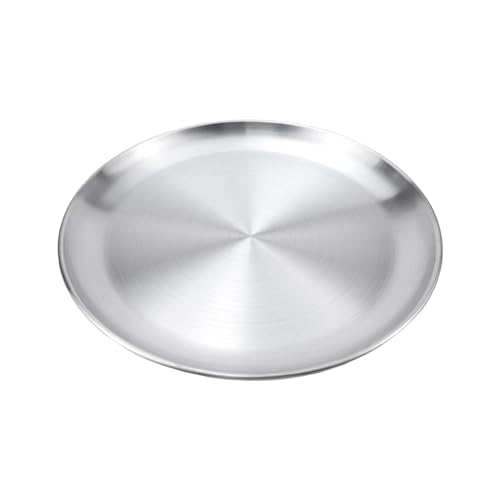 Antrader Silver Stainless Steel Tray,Round Stainless Steel Tray,10.3 inch/26.2 cm