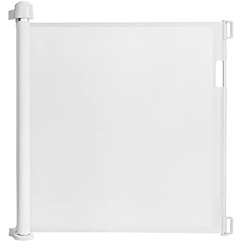 YRHome Retractable Door Safety Gate Stair Gate 0-150 cm for Baby and Pets Retractable Baby Gate One Handed Silent Operation Stair Safety Gate Roll Dog Gate Stair Gates Indoor Outdoor Stairways White Cover