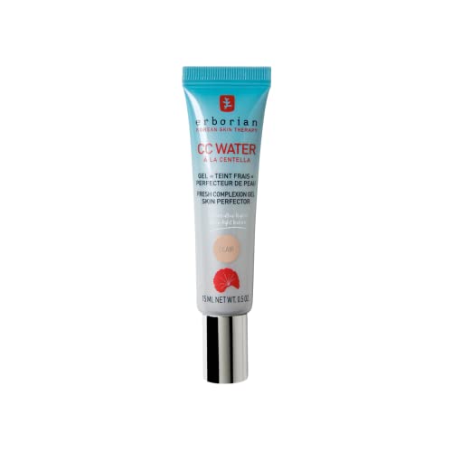 Erborian - Centella Asiatica Water-Based Tinted CC Cream - Perfecting Facial Treatment with Hyaluronic Acid - Ultra-Light and Fresh Gel Texture - Light - 15ml