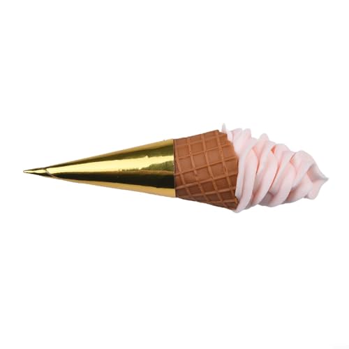 Floweringbeter Helado falso, accesorios de helado simulado, accesorios de helado simulado de 22 cm, modelo de cono falso para pantallas de ventana y necesidades creativas de decoración (rosa)