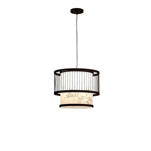 Suspension style japonais en bambou luminaire artisanal haut de gamme salon