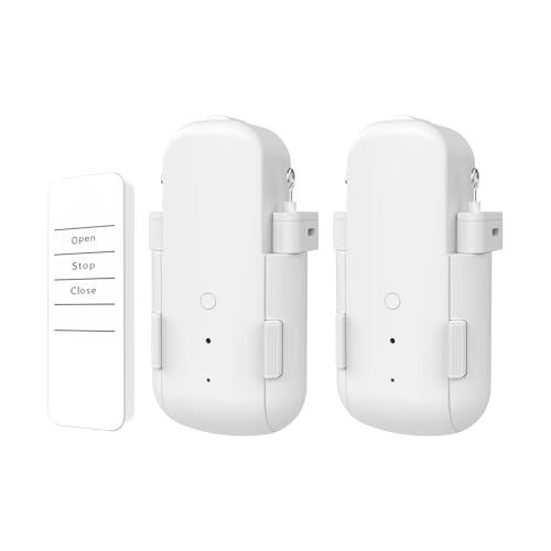 UUlianbot Automatic Curtain Opener with Remote (2 Pack), Compatible with Alexa and Google Home, Smart Curtain Opener for Roman/U/T Rails, Bluetooth Curtain Opener with App/Timer, Gifts for Women