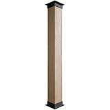 Ekena Millwork COLUSD06X048IRUF Sand Blasted Endurathane Faux Wood Non-Tapered Square Column Wrap w/Faux Iron Capital & Base Rustic Columns, 6