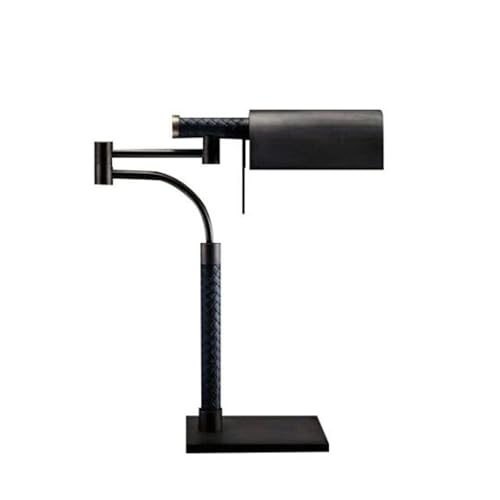Lampe de bureau d'étude style postmoderne en métal et cuir Faucet