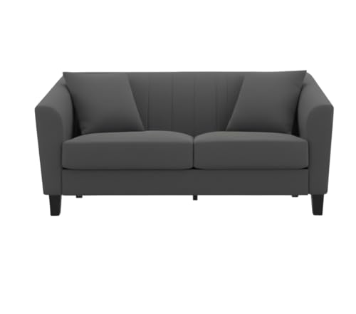 Image of Avion Natalia 2 Seater Sofa Set for Living Room Dark Grey | Modern 2 Person Sofas Furniture | Fabric Sofa Set 2 Seater Couch for Guests Room Festival Gifts