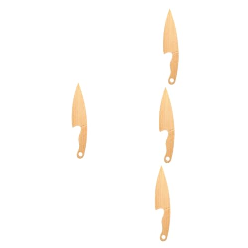 BESPORTBLE 4 Piezas Cuchillo de Madera para Juguete de Cocina Ergonómico y Seguro para Cortar Diseño y Cómodo Decoración Infantil para Cocina
