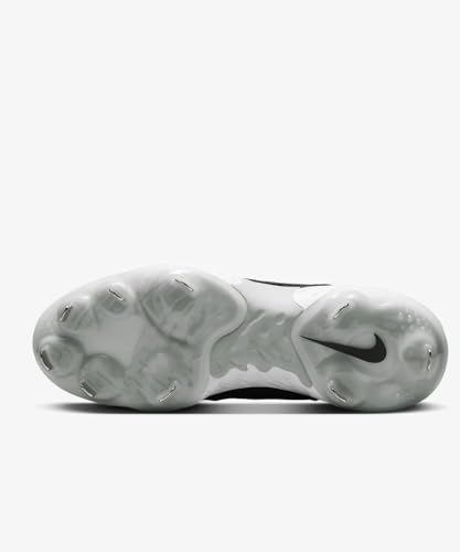 Nike Nike Alpha Huarache Elite 4 Mid Men's Metal Baseball Cleats Black White DJ6520-011 Size 7.5