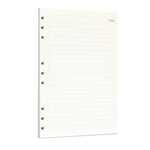 Image of Zelten Loose Leaf Punched Paper Refills Paper for 6 Hole Binder Personal Organizer Diary Notebook Refillable Planner (Todo,B5 /9 Hole)