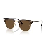 Ray-Ban RB3016 Clubmaster Classic Square Sunglasses, Brown & Gold