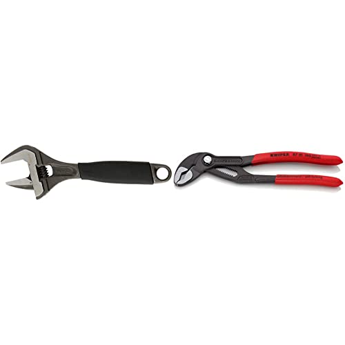Bahco Ergo Big-Mouth Adjustable Wrench (8 Inch) and KNIPEX Cobra Pliers (7-1/4 Inch)