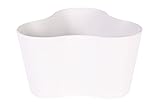 Ivyline Artstone Pflanzgefäß Pflanzkübel dreieck Claire, frostbeständig und leichtgewichtig, Weiß, 26x14cm, Durchmesser 26cm x Höhe 14cm