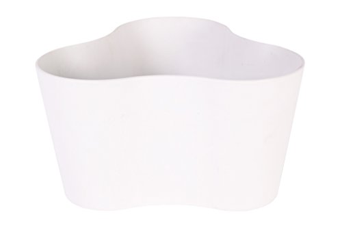 Ivyline Artstone Pflanzgefäß Pflanzkübel dreieck Claire, frostbeständig und leichtgewichtig, Weiß, 26x14cm, Durchmesser 26cm x Höhe 14cm