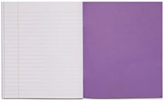 RHINO Stationery Exercise Book, 8 X 6.5, 48 Page, 8mm Lined With Margin, Purple, School Books, Pack of 10