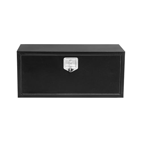 Garvee Black Steel Truck Bed Tool Box, Trailer Tongue Box, Truck Storage Organizer Tool Chest For Truck Bed, RV, Trailer (14 * 16 * 24-Black) 14 * 16 * 24-Black Black