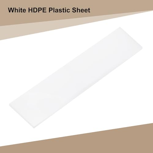 Image of MECCANIXITY HDPE Plastic Sheet 1 /8 inch Thick, 10 inch x 48 inch High Density Polyethylene Plastic Blocks, HDPE Cutting Board for DIY, Home Floor Improvement, White
