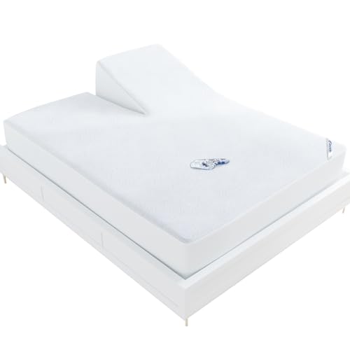 Split Head King Size Mattress Protector Waterproof for Adjustable Bed 34 Top Split from Head Smooth Top Breathable Skin Friendly and Noiseless Fitted Sheet Viscose Terry Mattress Cover