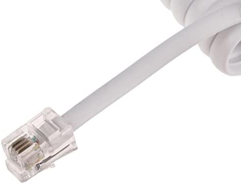 CDL Micro 2m Uncoiled/25cm Coiled Curly Telephone Phone Handset Cable Lead Wire WHITE RJ11
