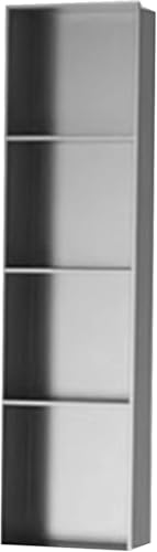 Cabine murale de douche en acier inoxydable gris 28 x 70 cm avec étagères de rangement intégrées - 5