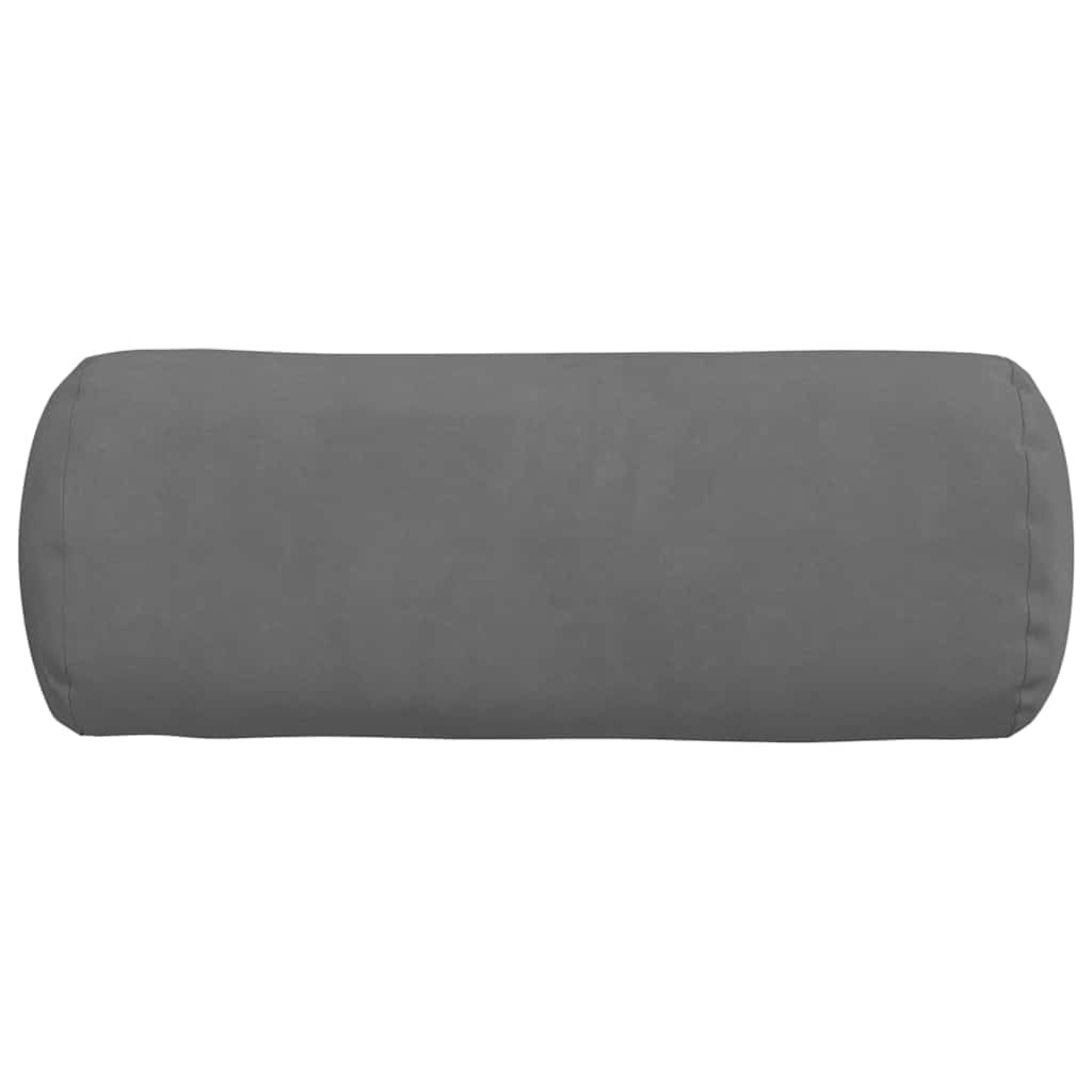 Juego de 2 cojines Bolster gris oscuro 15 x 15 x 40 cm microfibra con cremallera Diseño moderno para sofá, cama, oficina en casa