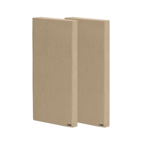 Image of Timber Acoustics Sound Absorption Panels | Sound proofing for Room | Rockwool | Pine-wood | Acoustics & Soundproofing | Noise Absorber for Home | 2' x 4' x 2 inch [SET OF 2] NRC > 0.90 (Camel)