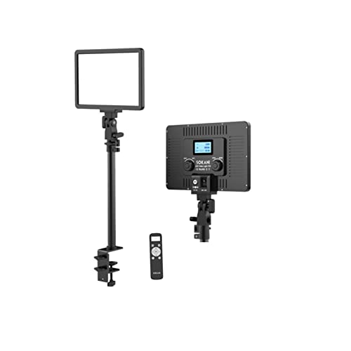 Sokani P25 Key Light Professional Studio LED Panel Video Light, Couleur réglable, lumière d'appoint pour Le Streaming, enregistrer des vidéos, Support de Bureau en métal
