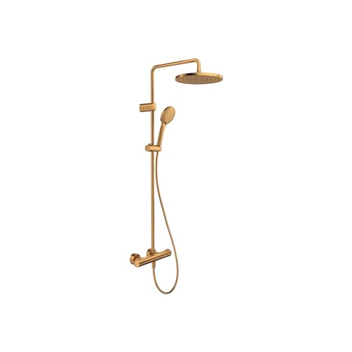Système de douche Duravit, système de douche économisant l'eau, douche de tête avec 3 types de jets (Rain, Intense Rain, Soft Rain), réglable en angle,...