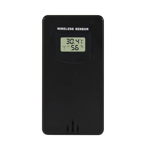 NEIQIUWING Wireless Außensensor für FanJu Wetterstation 3378, Temperatur- und Luftfeuchtigkeitssensor, 433,92 MHz, 60 m Reichweite, weiß