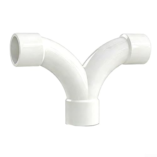Juego de accesorios de tubería de PVC para suministro de agua, fontanería interior y riego, incluye codo de 90° en T recto Y Wye Tee flujo suave, construcción gruesa, color blanco, tamaño 4,33 x 2,76