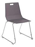 LuvraFlex Stack Chair Charcoal Poly Back & Seat Chrome Frame