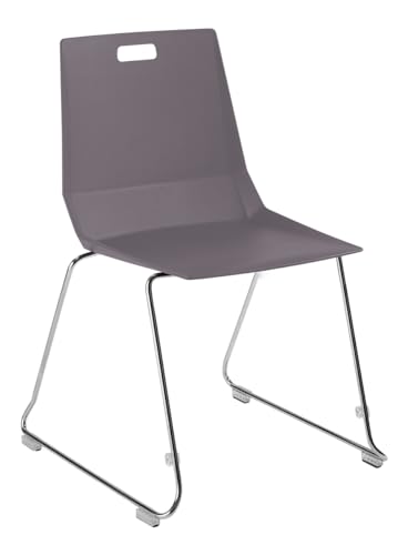 LuvraFlex Stack Chair Charcoal Poly Back & Seat Chrome Frame