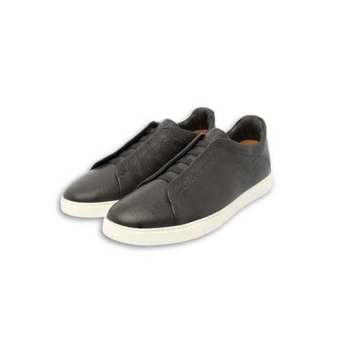 Carter E5 Men's Casual Deerskin Leather Dress Sneakers Elastic Slip-on Shoes Fashion Sneakers