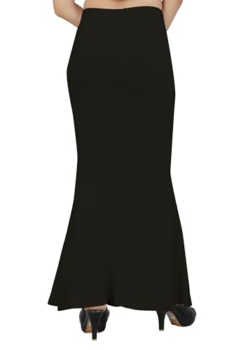 Image of Women's Polyester Blend Shapewear Patticoat Fishcut Flare Pattern Stretchable Drawstring Waist Maxi Length and Slim Fit Body Shaper Peticoat for Saree Daily Use Peticoat