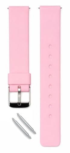 Image of DREAMY DESIGNS 18mm Soft Silicone Waterproof Breathable Watch Strap Metal Buckle Replacement for Men & Women - PACK OF 1 (PINK)