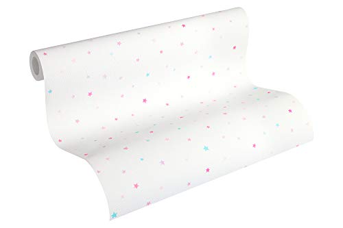 Esprit Kids Papiertapete Stars Tapete mit Sternen 10,05 m x 0,53 m blau lila weiß Made in Germany 356943 35694-3 Esprit Kids Papiertapete Stars Tapete mit Sternen 10,05 m x 0,53 m blau lila weiß Made in Germany 356943 35694-3