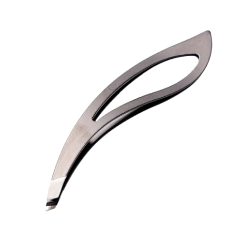 Ipetboom Stainless Steel Slant Tip Eyebrow Tweezers Set 2pcs for Comfortable Removal
