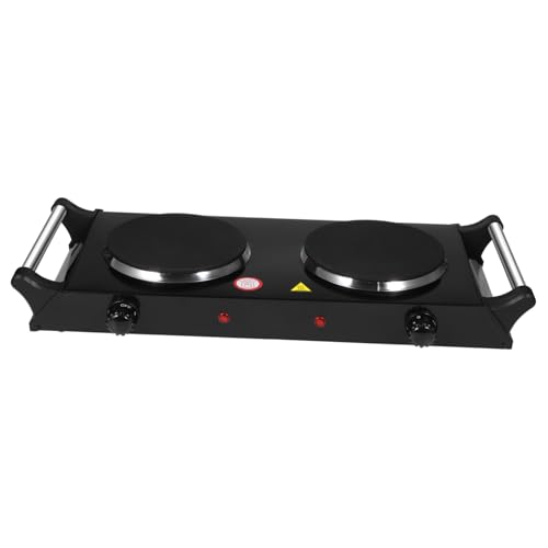 Gadpiparty 2000w Portable Hot Double Burner Cast Iron Stove Handle Black Uk Plug Ac230v Suitable for Home and Outdoor Use