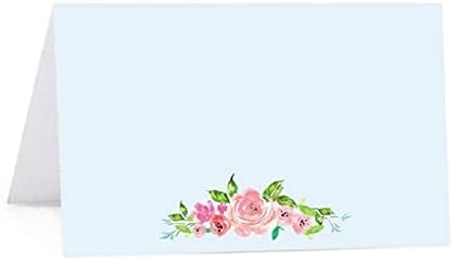 Andaz Press Pink Roses English Tea Party Tea Party Wedding Collection, Printable Table Tent Place Cards, 20-Pack