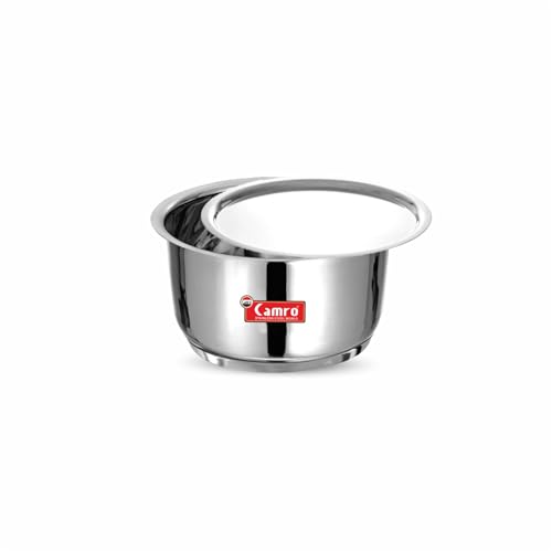 Image of Camro Induction Bottom Tope with Lid (10 No, 1 Liters) | (Encapsulated Bottom) Container /Tope /Patila /Bhagona /Cookware | Gas Stove Compatible | 15+Years of Innovation and Quality