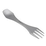 Luzhengyang Titanium Spork Fork Spoon - Weight, Cutlery for Camping & Backpacking - Heat & Corrosion - Outdoor Cooking Essential - Titanium Color, 2 in 1