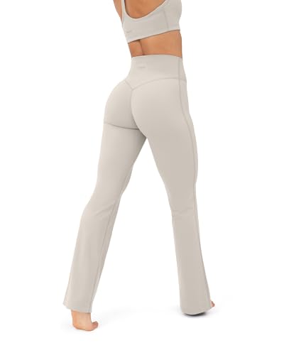 PAVOI ACTIVE High Waisted Flare Leggings for Women - Buttery Soft Bell Bottom Workout Flared Wide Leg Yoga Pants - FlexFlow