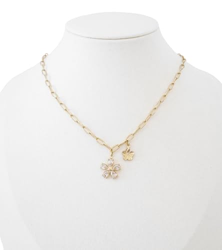 Collier chaîne trombone en acier doré résistant avec délicat pendentif - 2
