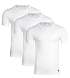Life is Good Mens Undershirts - 3 Pack Breathable Cotton Mens Shirts Crew Neck & V Neck Undershirts for Men (Sizes: S-XL), Size Large, Crew White